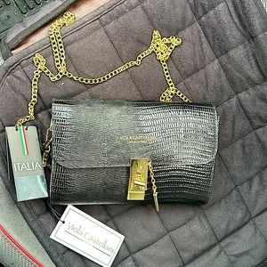 Viola Castellani Genuine Leather Crossbody Purse